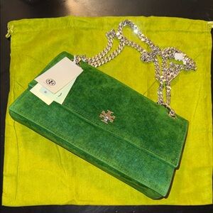 TORY BURCH Kira Turnlock Flocked Shoulder Bag NWT